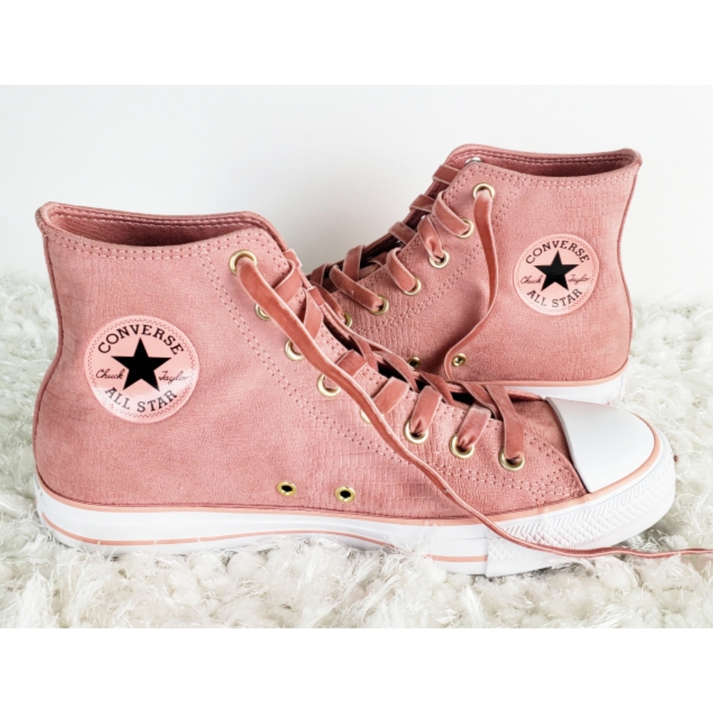 New converse high tops Leather velvet lace sneaker - Picture 4 of 8